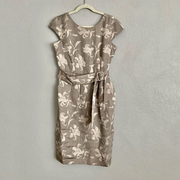 Alex Evenings | Dresses | Alex Evenings Formal Dress Size 8 Taupe Floral  Straight Pencil Wedding Vintage | Poshmark